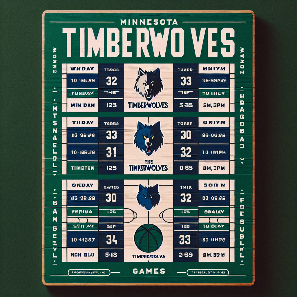 minnesota timberwolves schedule